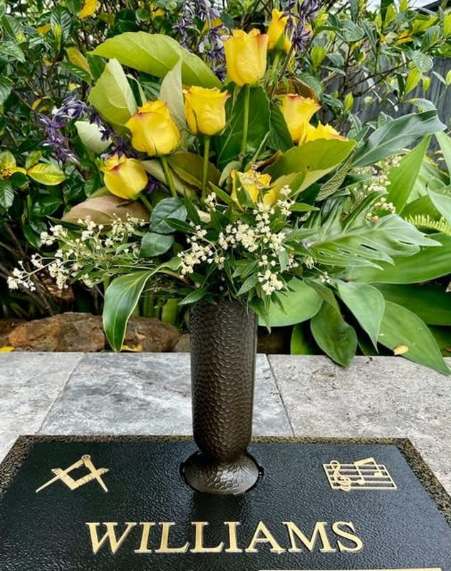 ' Ionic Vase - Replacement Cemetery Flower Vase - 4" D Base with 3 Flanges to Lo gallery