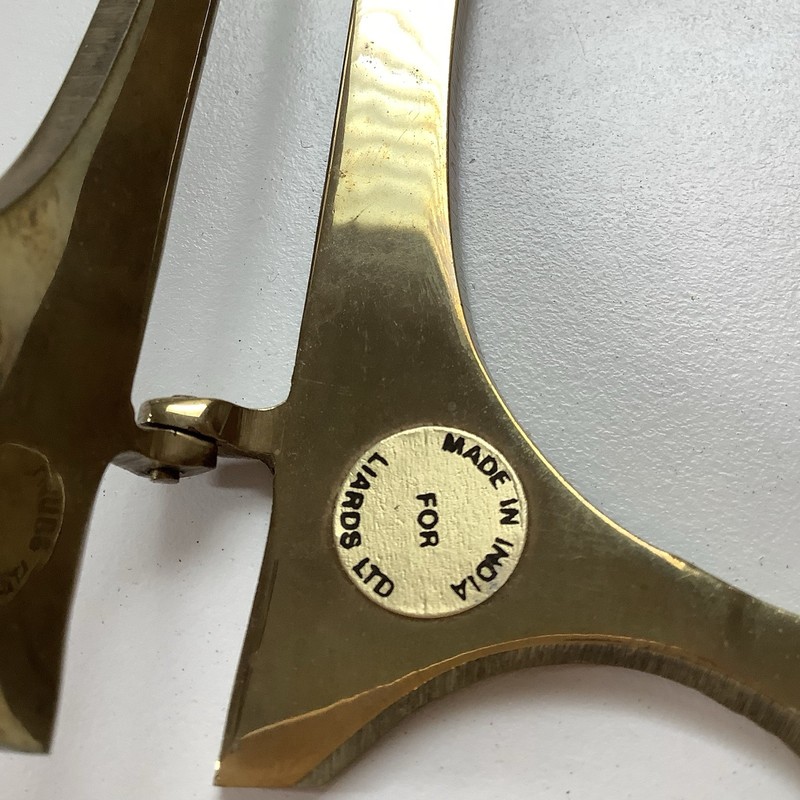 Vintage Solid Brass Folding Display Stand By Liards Ltd. Made In India 5” Tall gallery