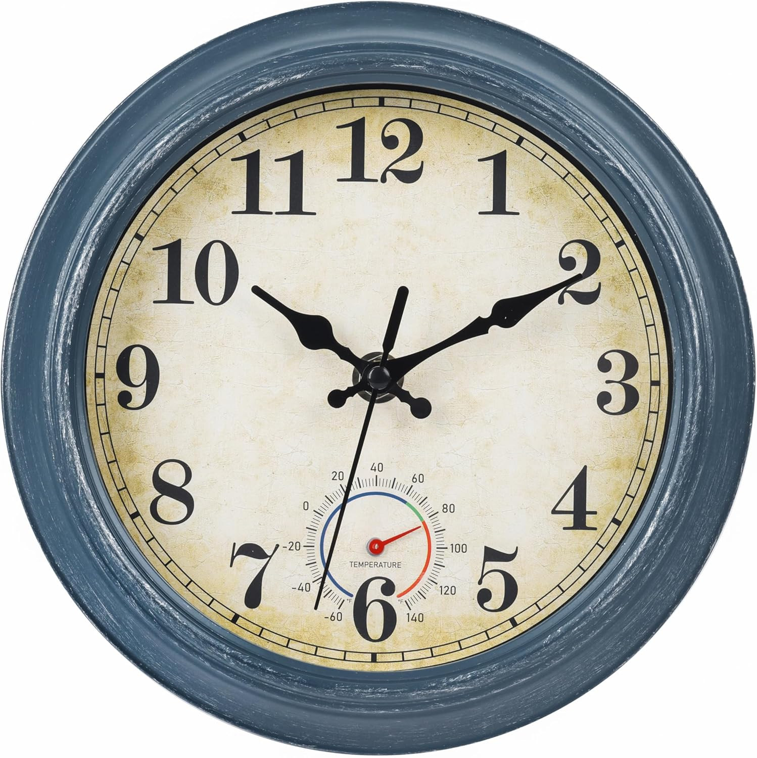 Outdoor Clocks Waterproof with Thermometer Combo Rustic Coastal Beach Wall Clock gallery