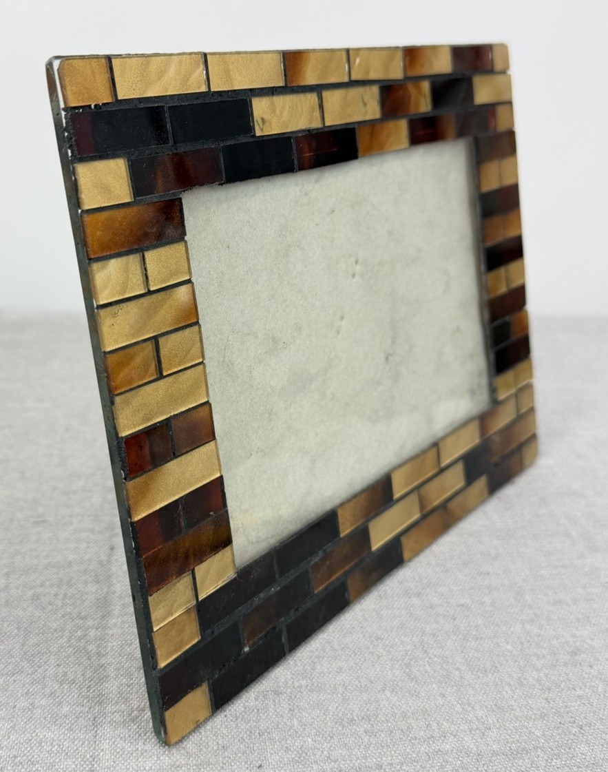 Mosaic Tile Design Photo Frame / Brown, Beige & Black / 4”x 6” gallery
