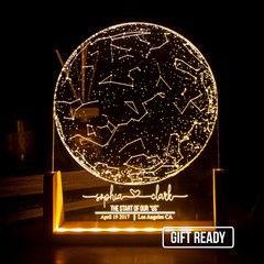 Personalized Star Map Night Light Custom LED Lamp Date Location Gift for Couples