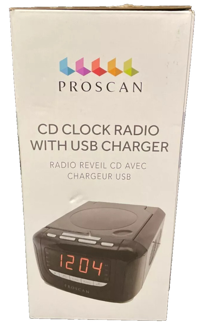 Proscan PCR4986 Easy Read Display CD Player Clock Radio With USB Charger gallery