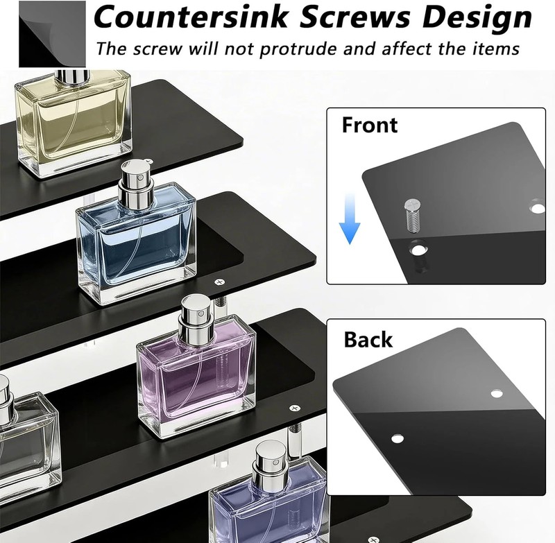 Acrylic Riser Display Stand, Black 4 Tier Cupcake Stand Display Risers Shelf Per gallery