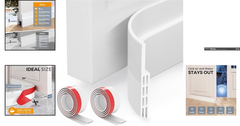 Flexible Silicone Draft Stopper & Door Sweep - Save Energy & Reduce Noise gallery