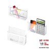 3 Pack Plastic Wall Mount File Holder, 8.6x4.7x2.1 In Clear Acrylic Single gallery