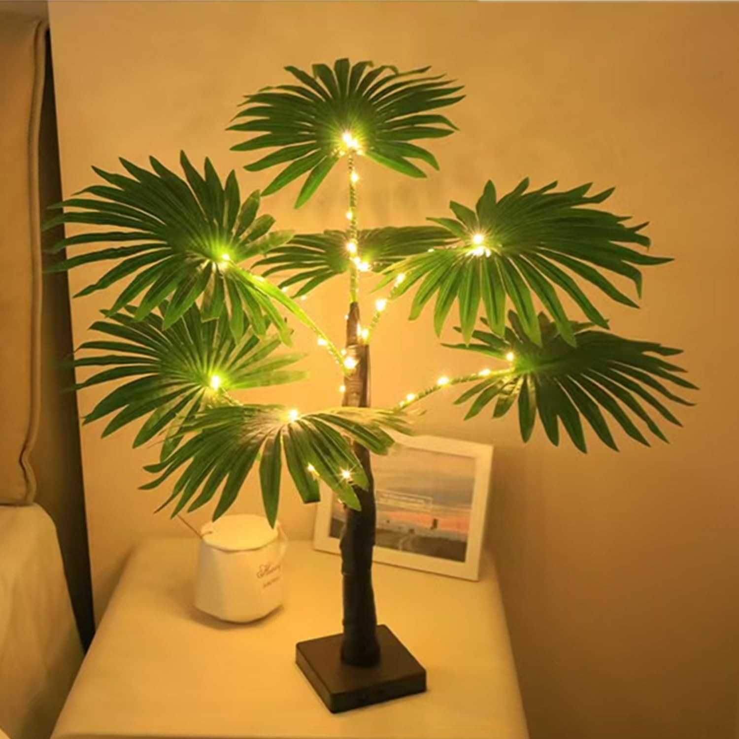 LED Artificial Palm Tree Lights Decorative Table Lamps 3xAA Battery or USB Po... gallery