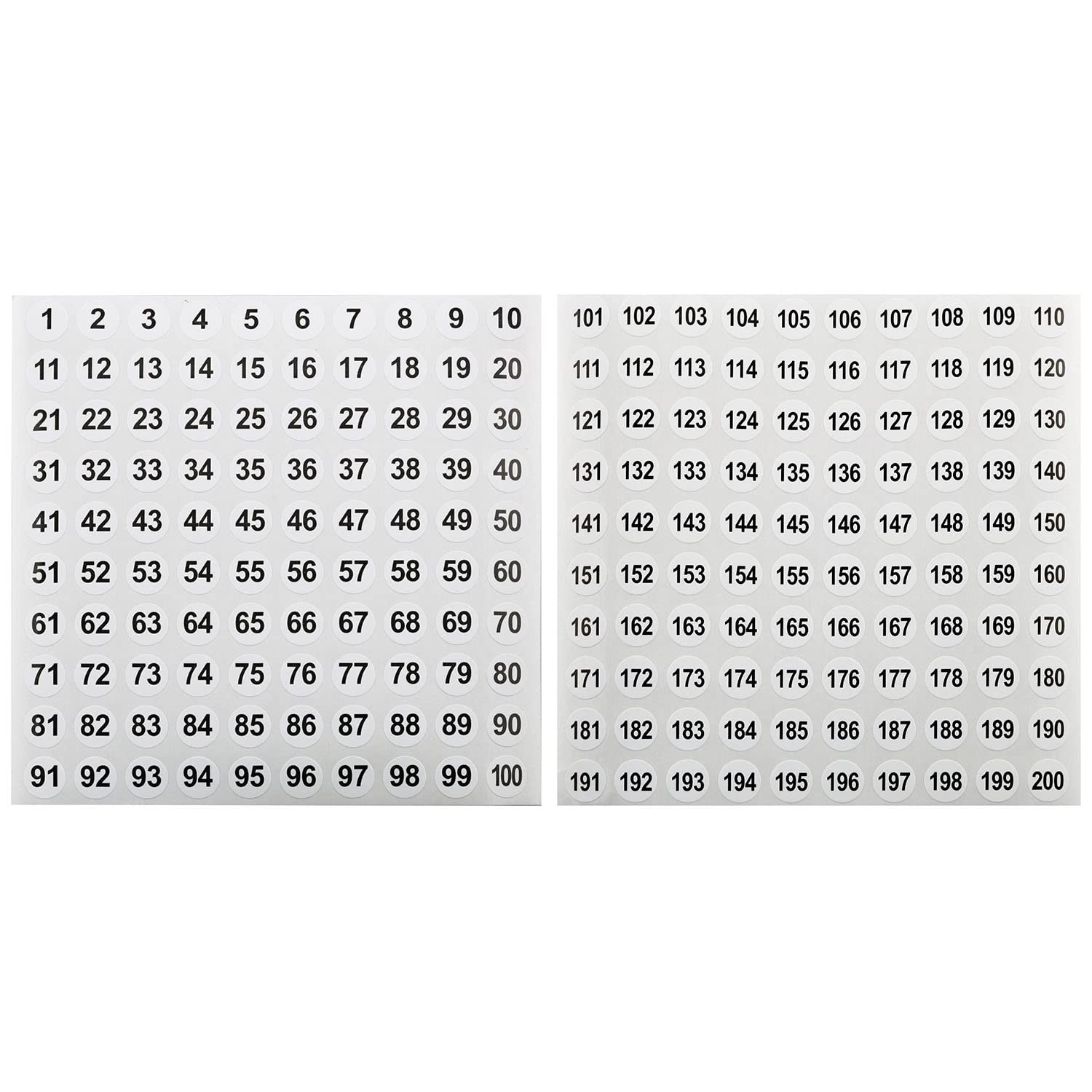 20 Sheets 1-200 Consecutive Number Stickers for Inventary Storage Organizing gallery