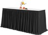 Black Polyester Rectangle Table Skirt, 6ft x 72in, Wrinkle Resistant, Pleated gallery