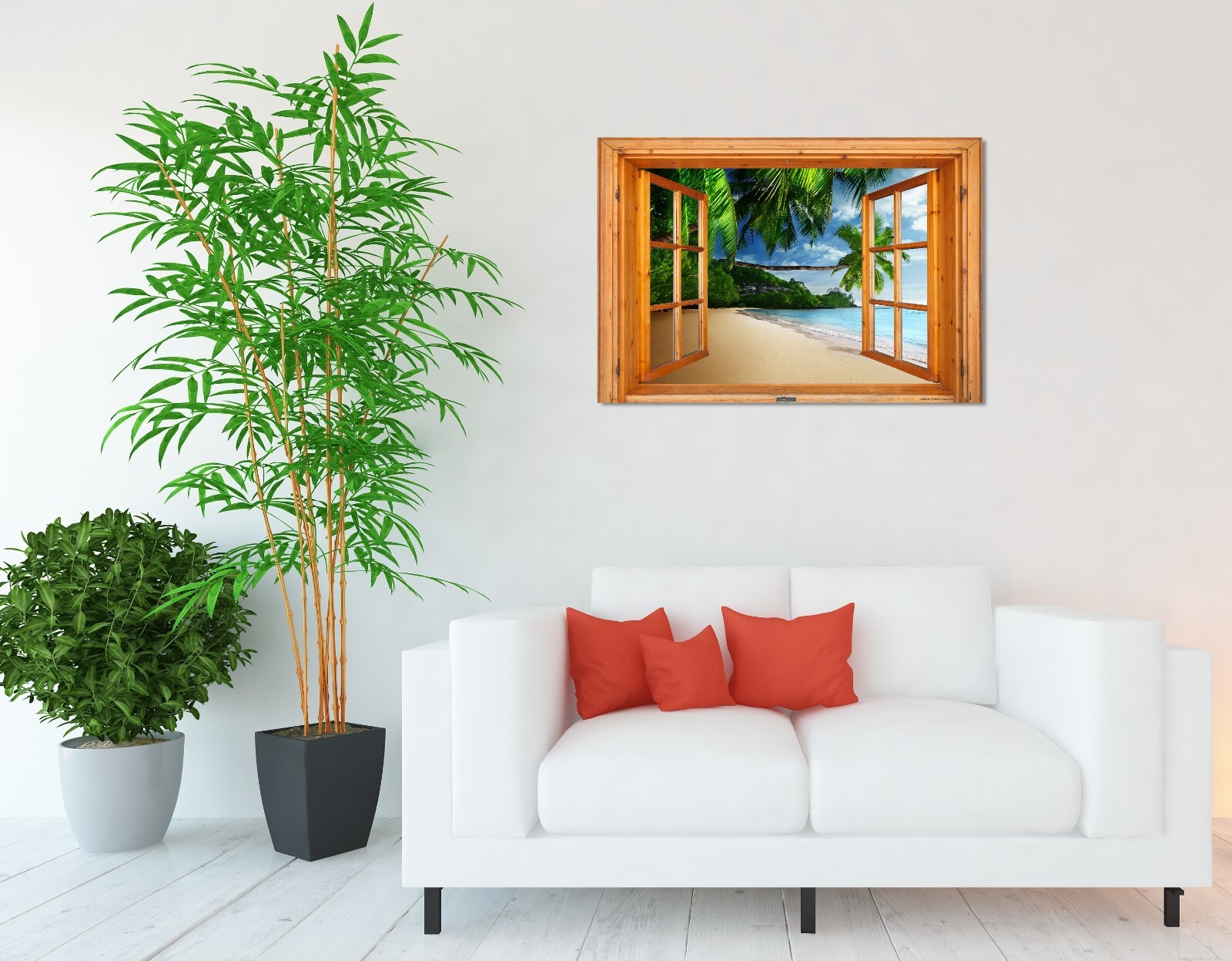 Window View Ocean Wather Palm Beach 06 Deco Dream Print Vacation POSTER / CANVAS gallery