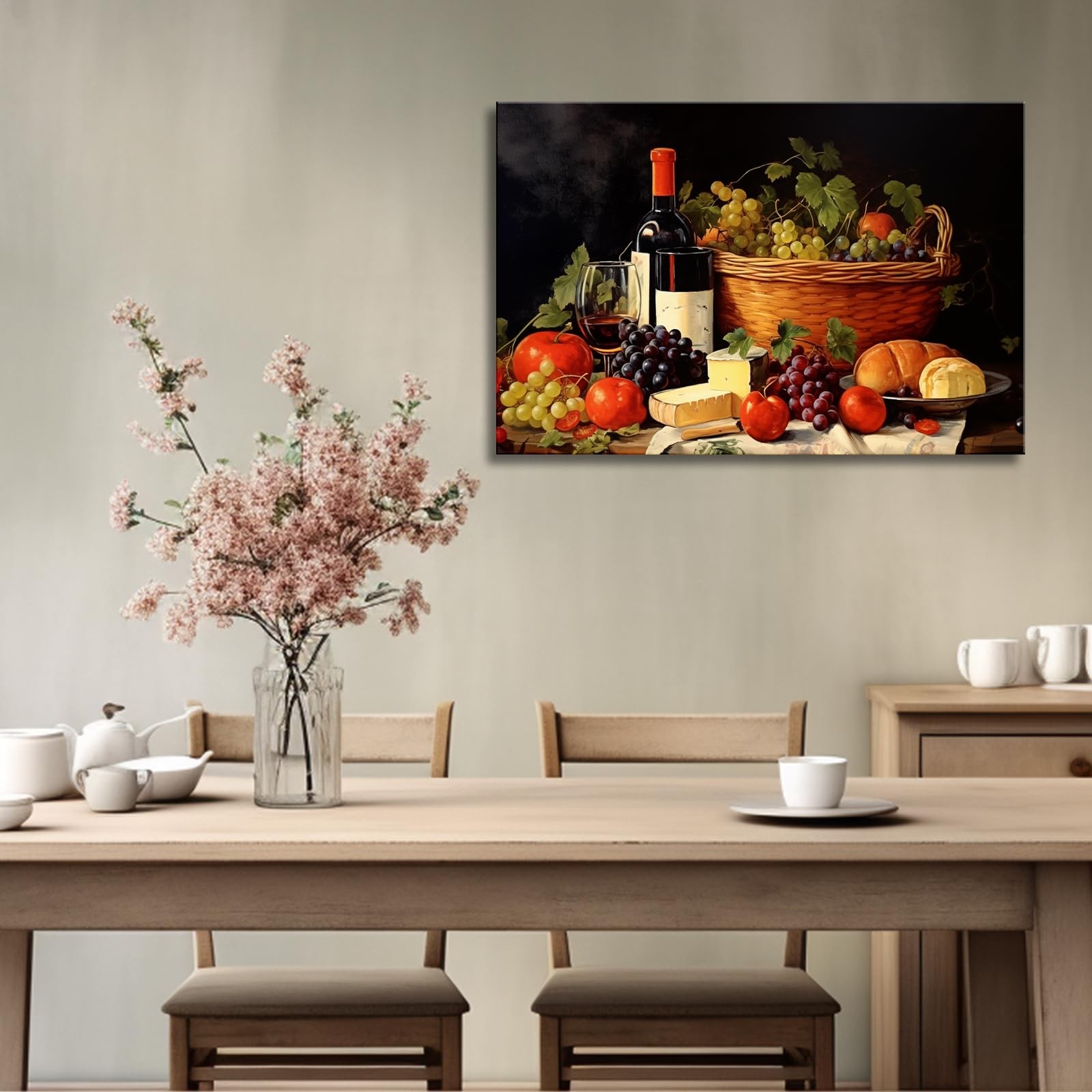 Kitchen Wine Wall Art Food Picture Prints Grape Fruit Still Life Painting Mod... gallery