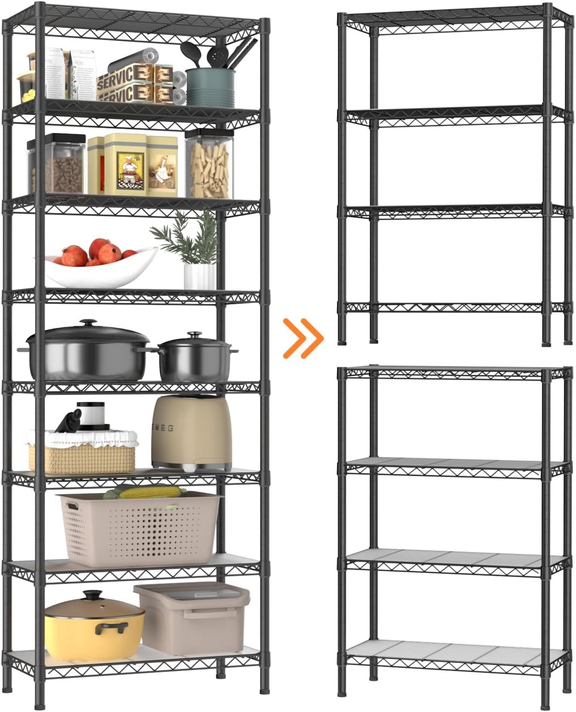 8 Tier Adjustable Storage Shelves Heavy Duty Metal Shelf Wire Shelving Unit gallery