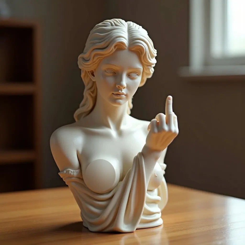 Creative Goddess Middle Finger Statue Ornament Desktop Home Crafting Decoration gallery