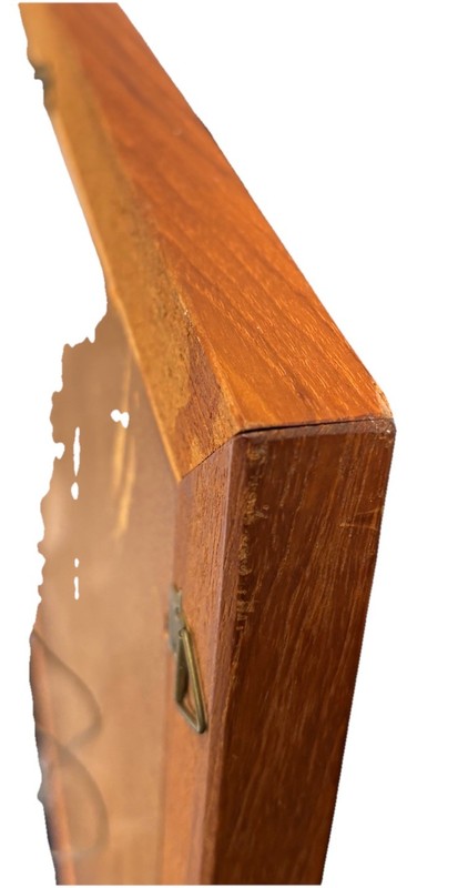 Danish Teak Rectangular Wall Mirror Made in Denmark C1970’s 35.5"x16.75" gallery