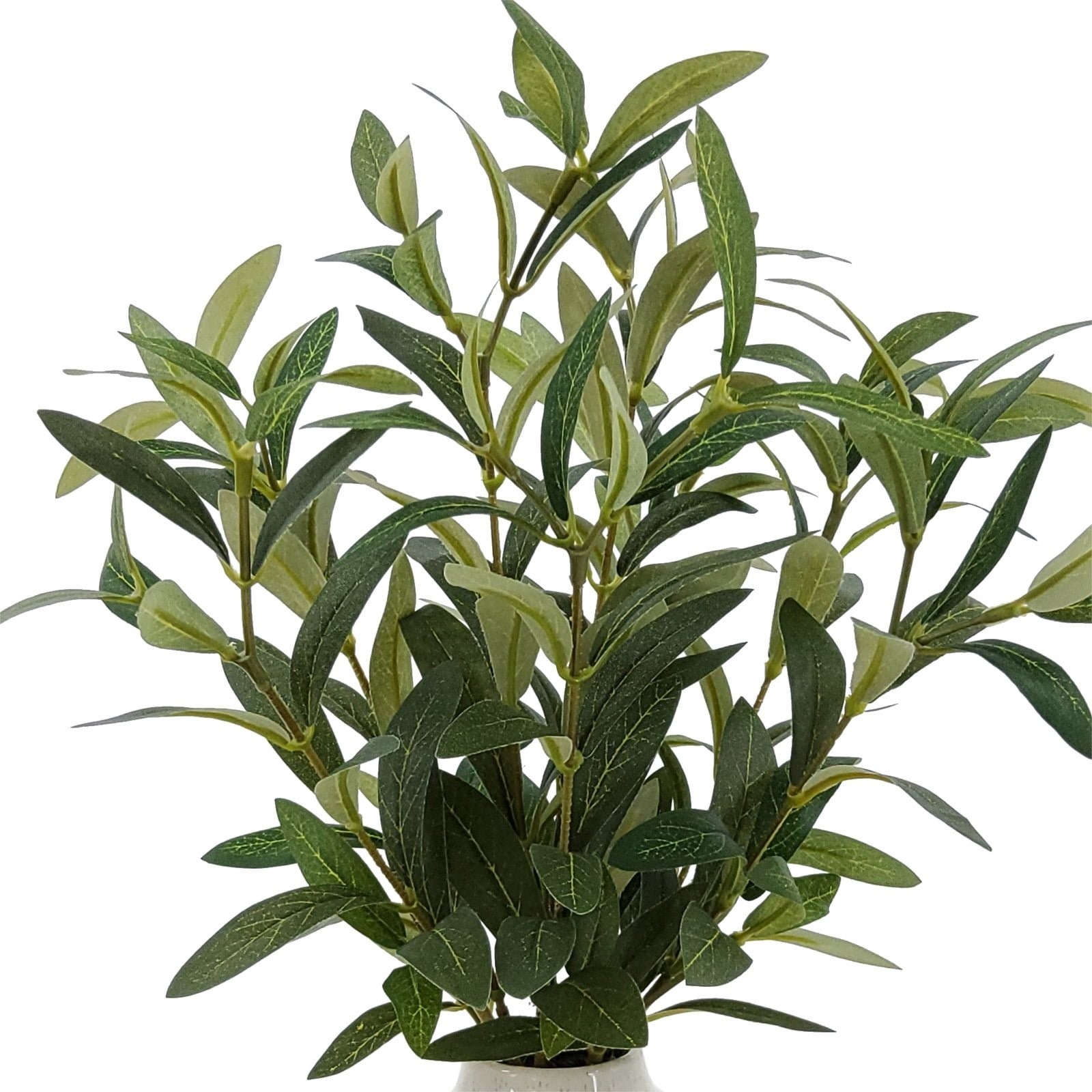14 Inch Realistic Artificial Olive Plant in Two Tone Ceramic Vase Home Decor New gallery