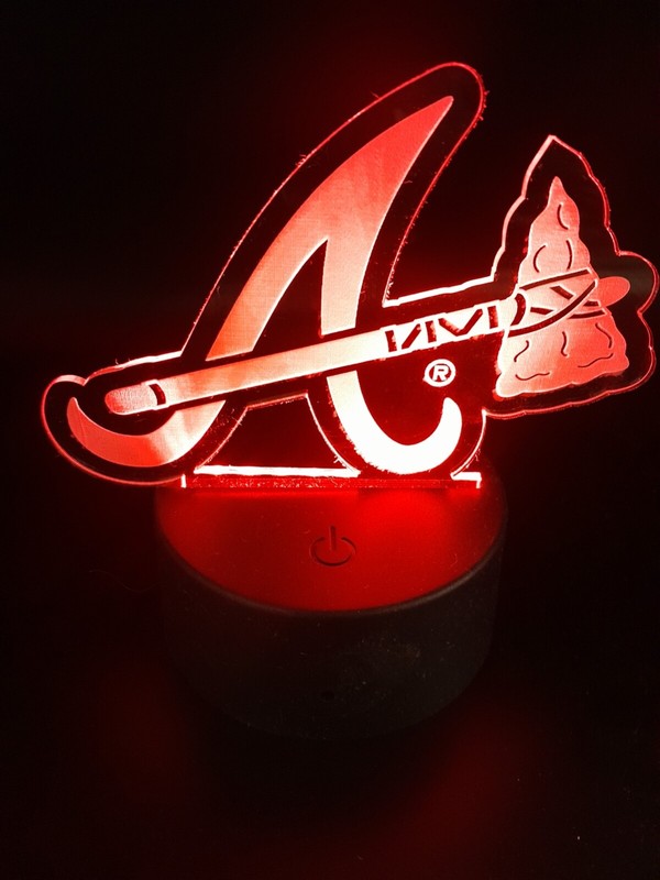 Edge Lit Tabletop Sign, Multi-Colored LED, Atlanta Braves Night Light gallery