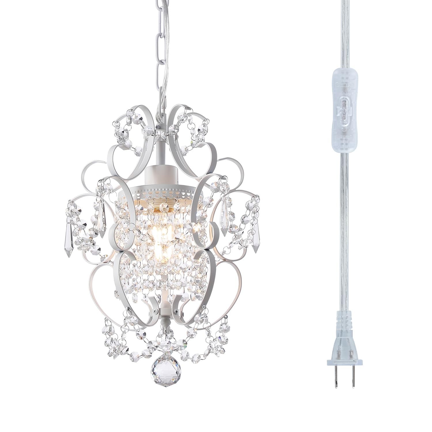 Plug in Chandelier Hanging Light Fixture with 14.27 Ft Hanging Cord and On/Of... gallery