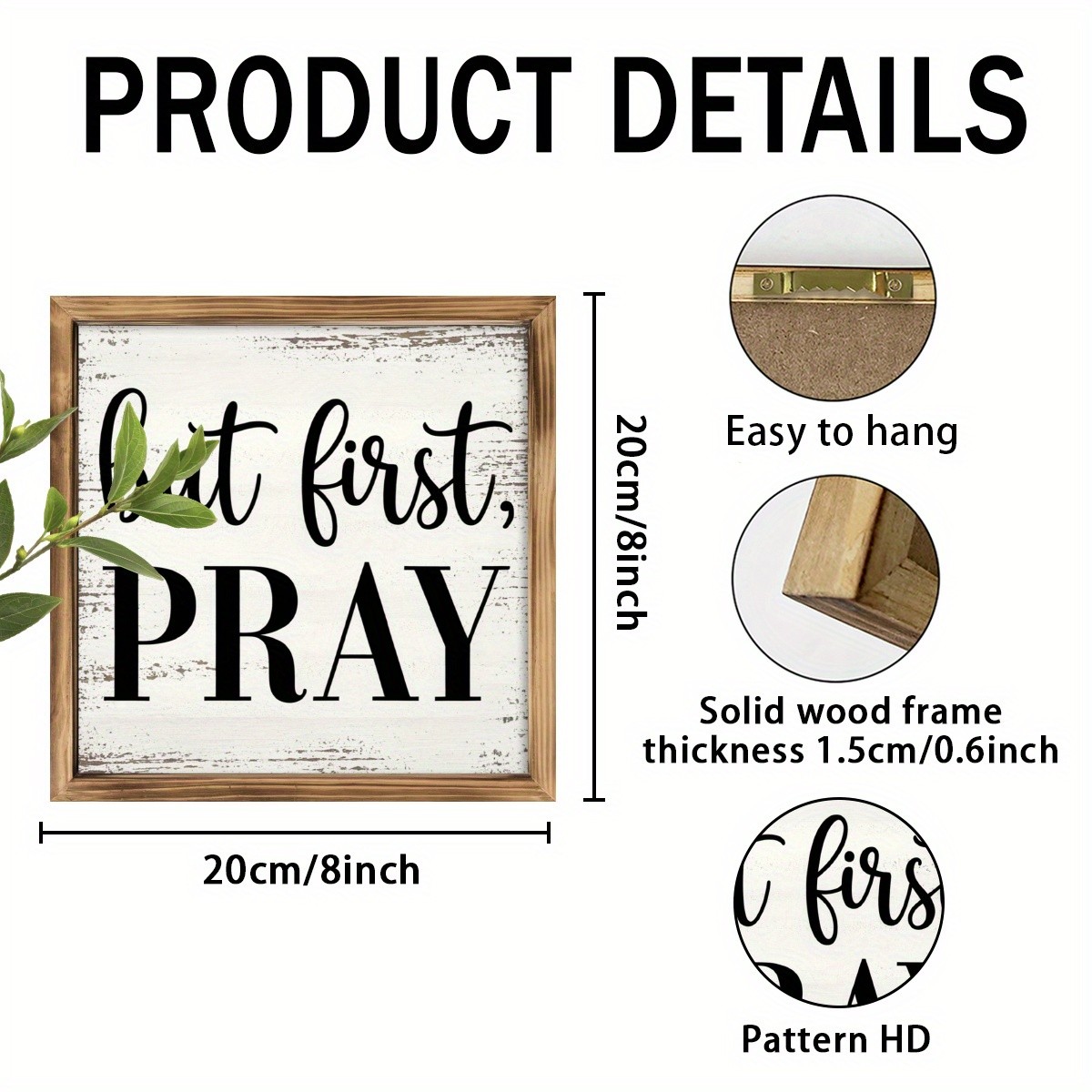 Simple Weathered White Faith Text Whitewashed Wooden Plaque Tabletop Gift gallery