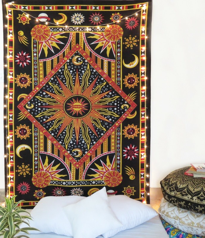 Boho Tapestry Indian Wall Hanging Beach Mat Decor Throw Blanket Twin Tapestries gallery