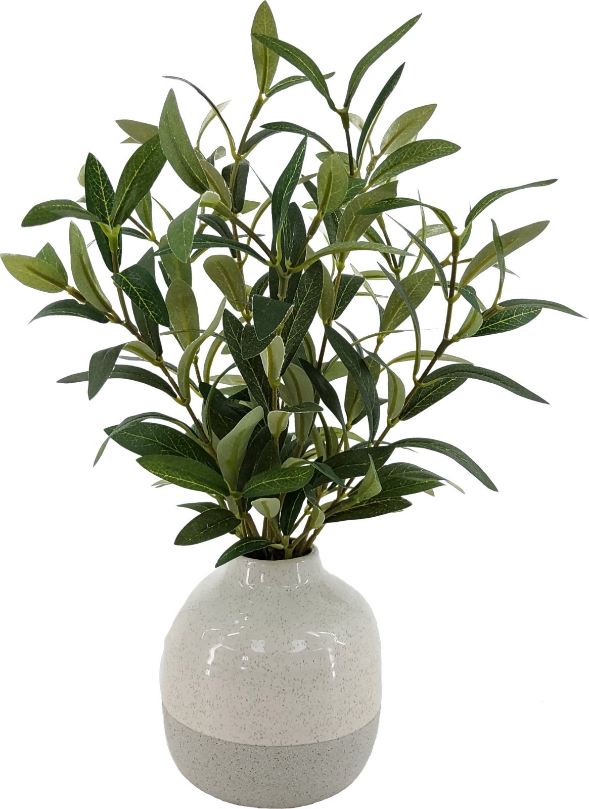 14 Inch Realistic Artificial Olive Plant in Two Tone Ceramic Vase Home Decor New gallery