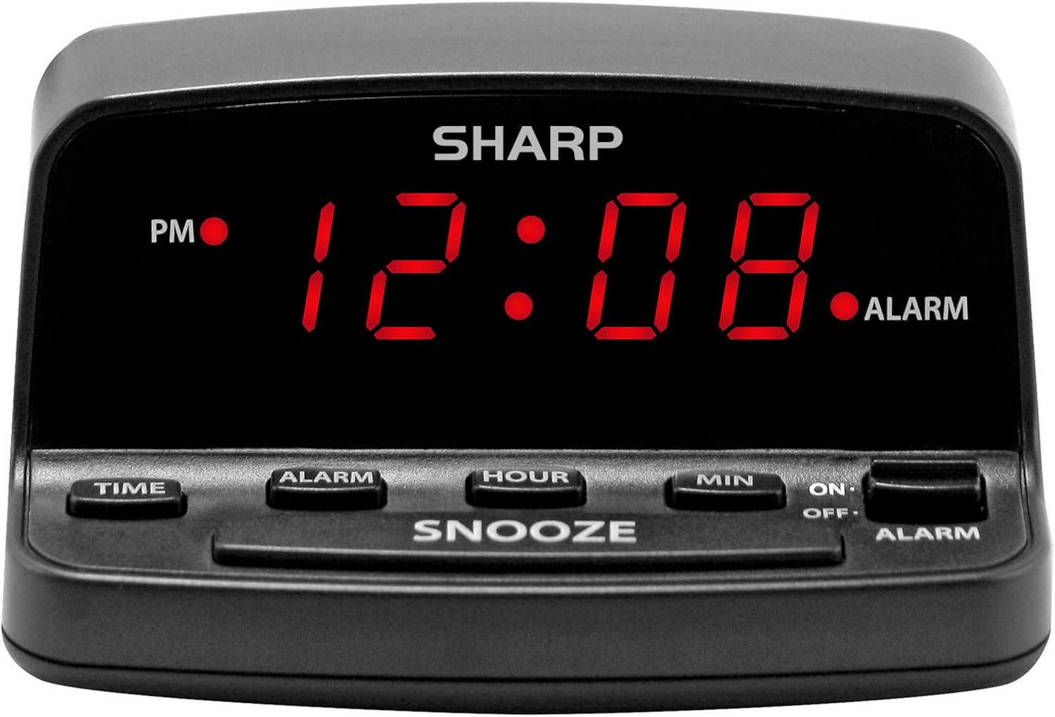 Sharp Digital Alarm Clock with Keyboard Style Controls, Battery Black gallery
