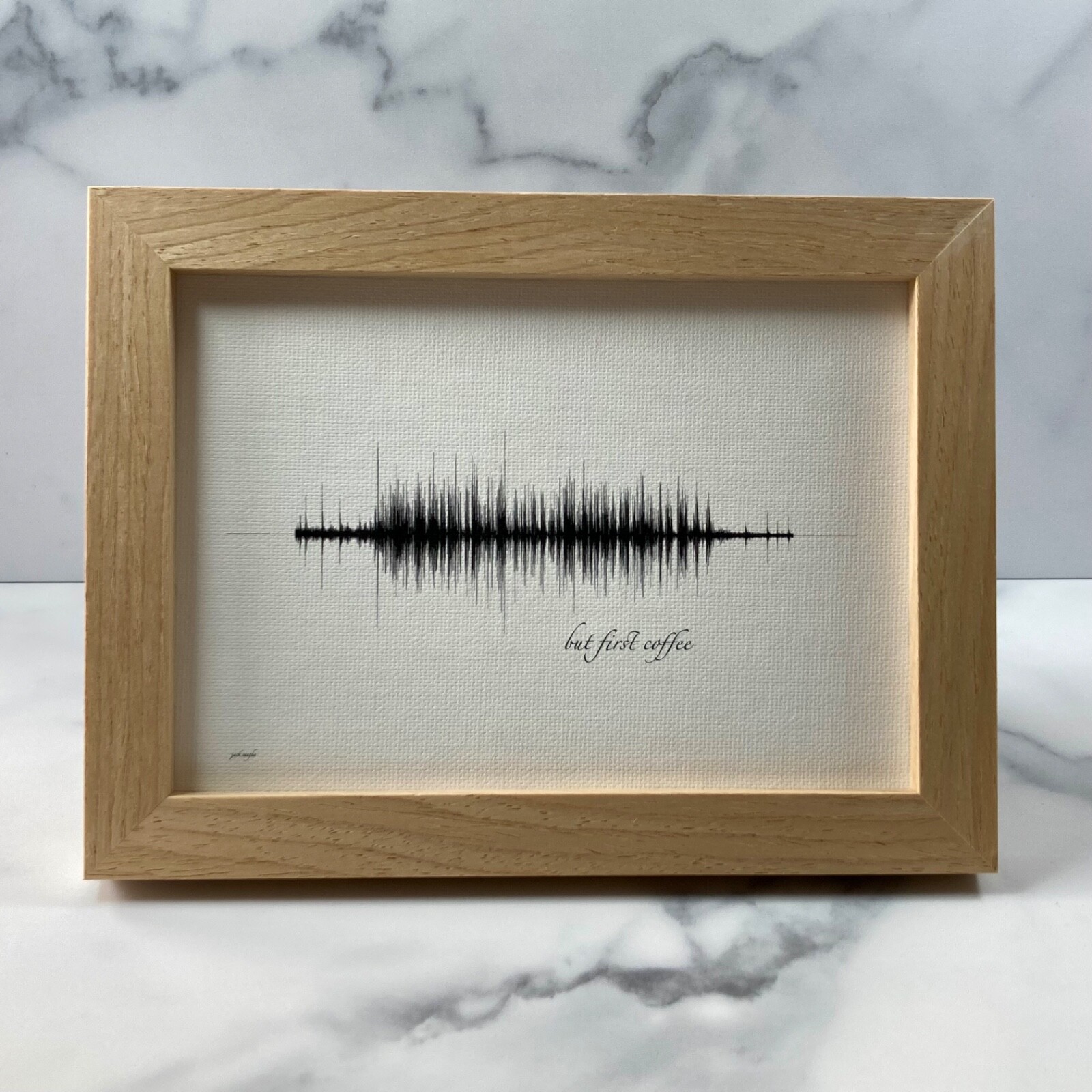 But First Coffee Soundwave Framed Canvas 5 x 7 in Black White Kitchen Rustic gallery