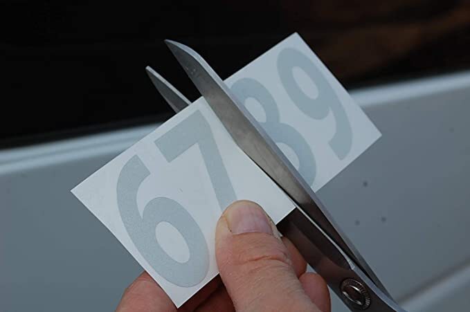 0-9 Reflective Numbers White Sticker Vinyl Decals CHOOSE 1"-12" Set Of 40 (RV1) gallery