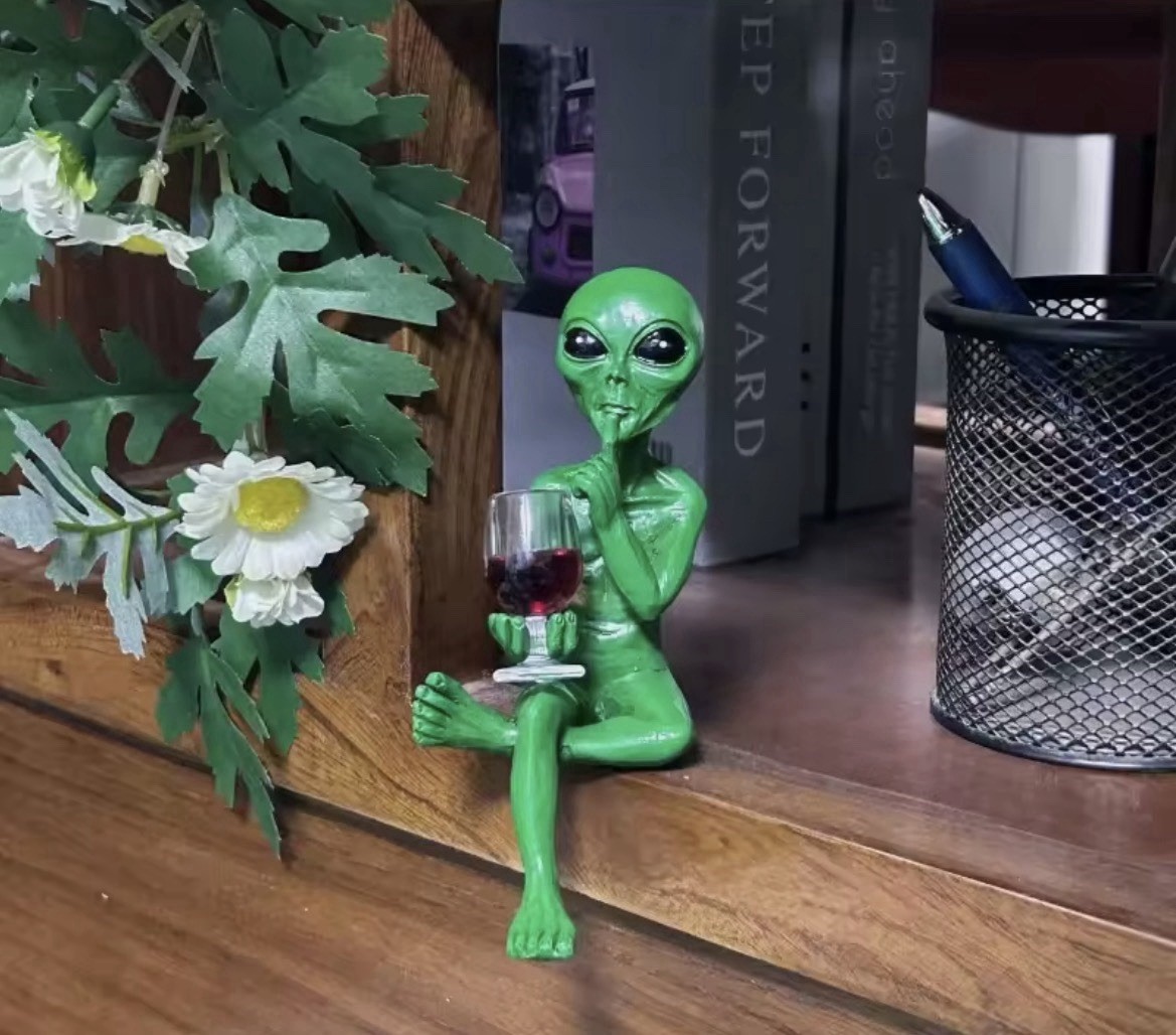 Alien Red Wine Statue Decorative Bookshelf Decorations Collectible Gift gallery