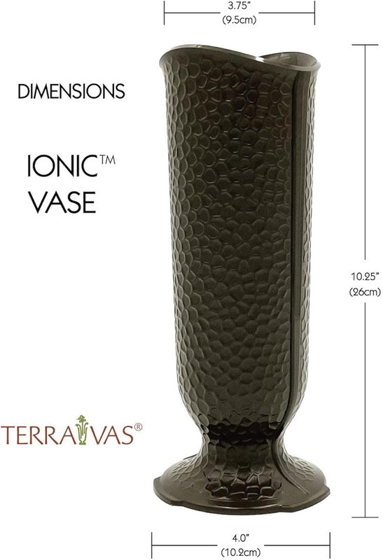 ' Ionic Vase - Replacement Cemetery Flower Vase - 4" D Base with 3 Flanges to Lo gallery
