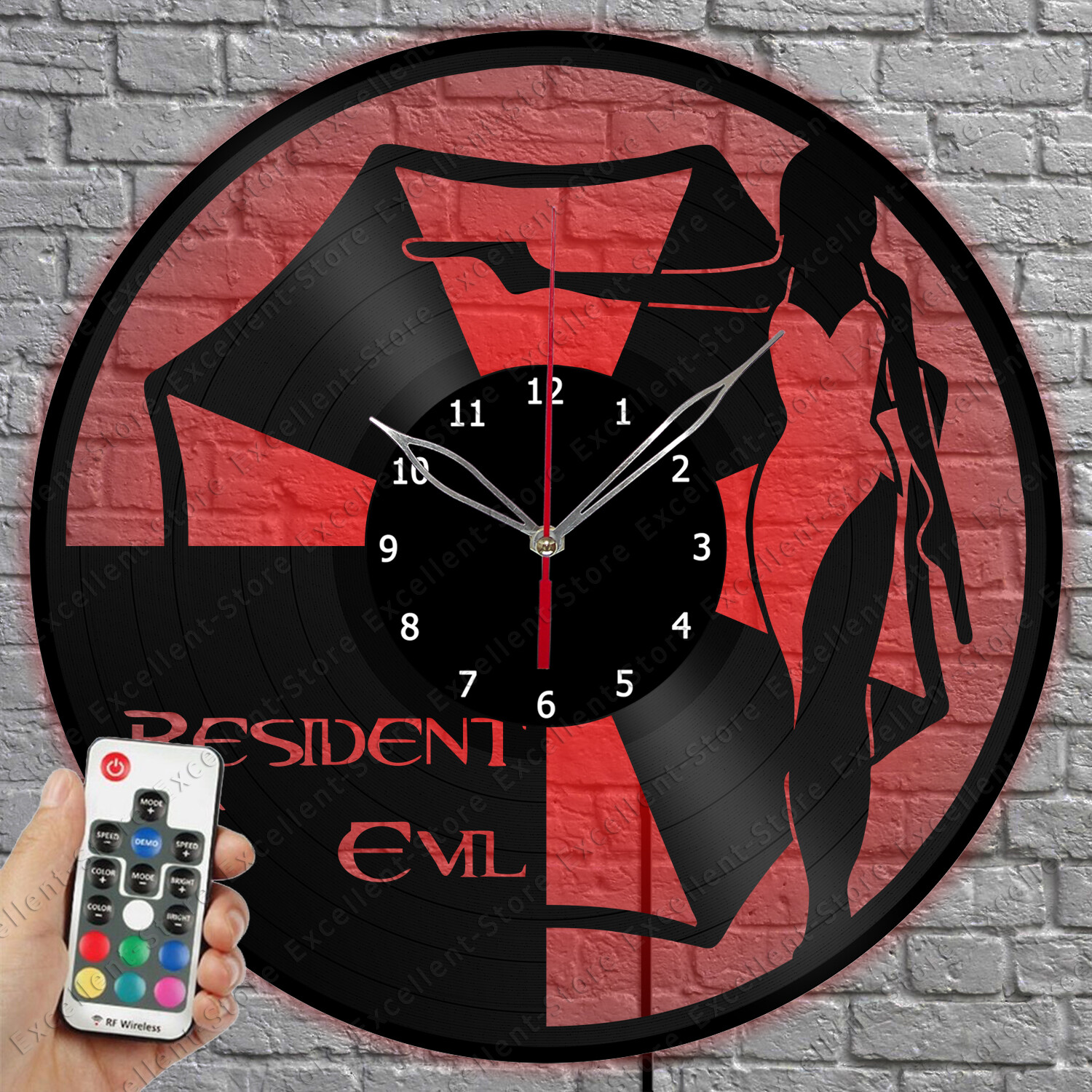 LED Vinyl Clock Resident Evil LED Light Vinyl Record Wall Clock Home Decor 1294 gallery