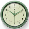 Infinity Instruments Wall Clock Retro 9.5" Round Green Glass Face Silent Quartz gallery