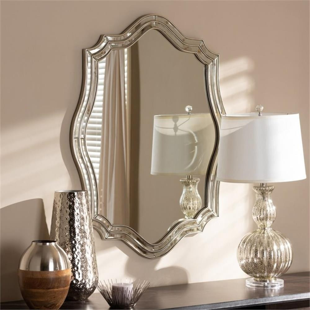 Baxton Studio Isidora Decorative Wall Mirror in Silver gallery
