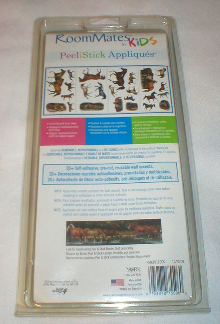 HORSES PEEL & STICK APPLIQUES 20+ ROOM MATES 1 PKG SOLD AS IS AS SHOWN gallery