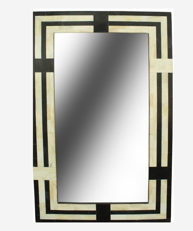 Handmade Bone inlay Geometric Pattern Mirror Frame with free Mirror for Home gallery