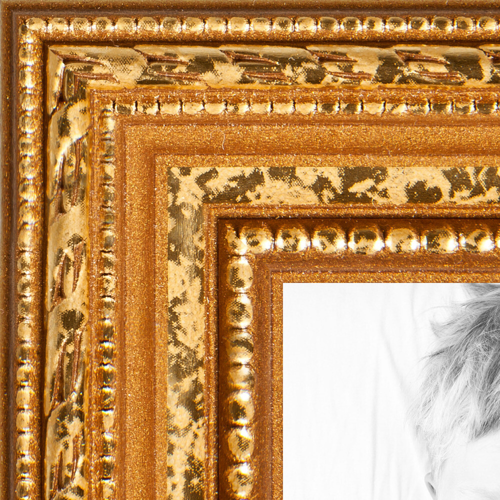 ArtToFrames Custom Picture Poster Frame Beaded Gold 1" Wide Wood gallery