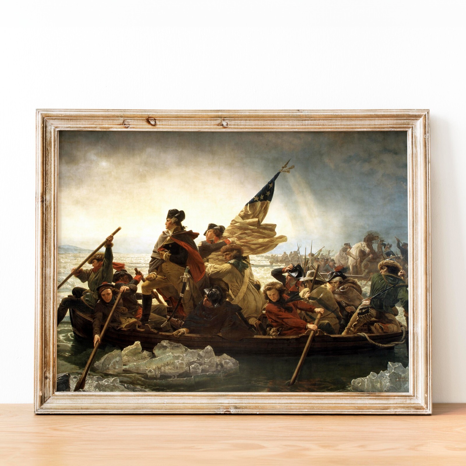 Washington Crossing the Delaware Painting America History Wall Art Poster Print gallery