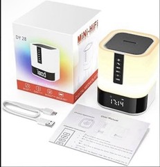 Hetyre Bluetooth Speaker Alarm Clock, Touch Sensor LED Lamp, Multicolor