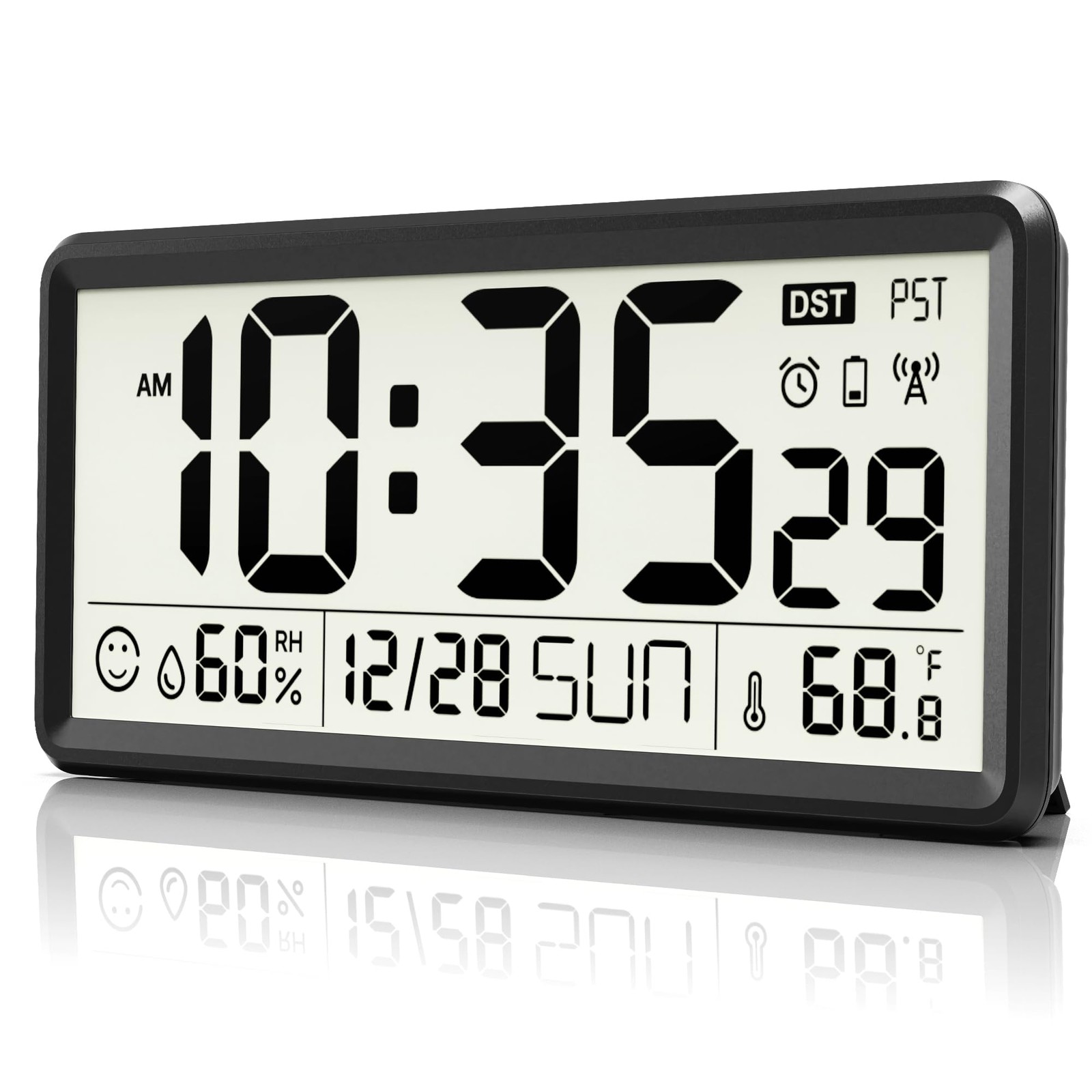 15'' Large Digital Wall Clock Battery Operated, Atomic Clock with Indoor Temp... gallery