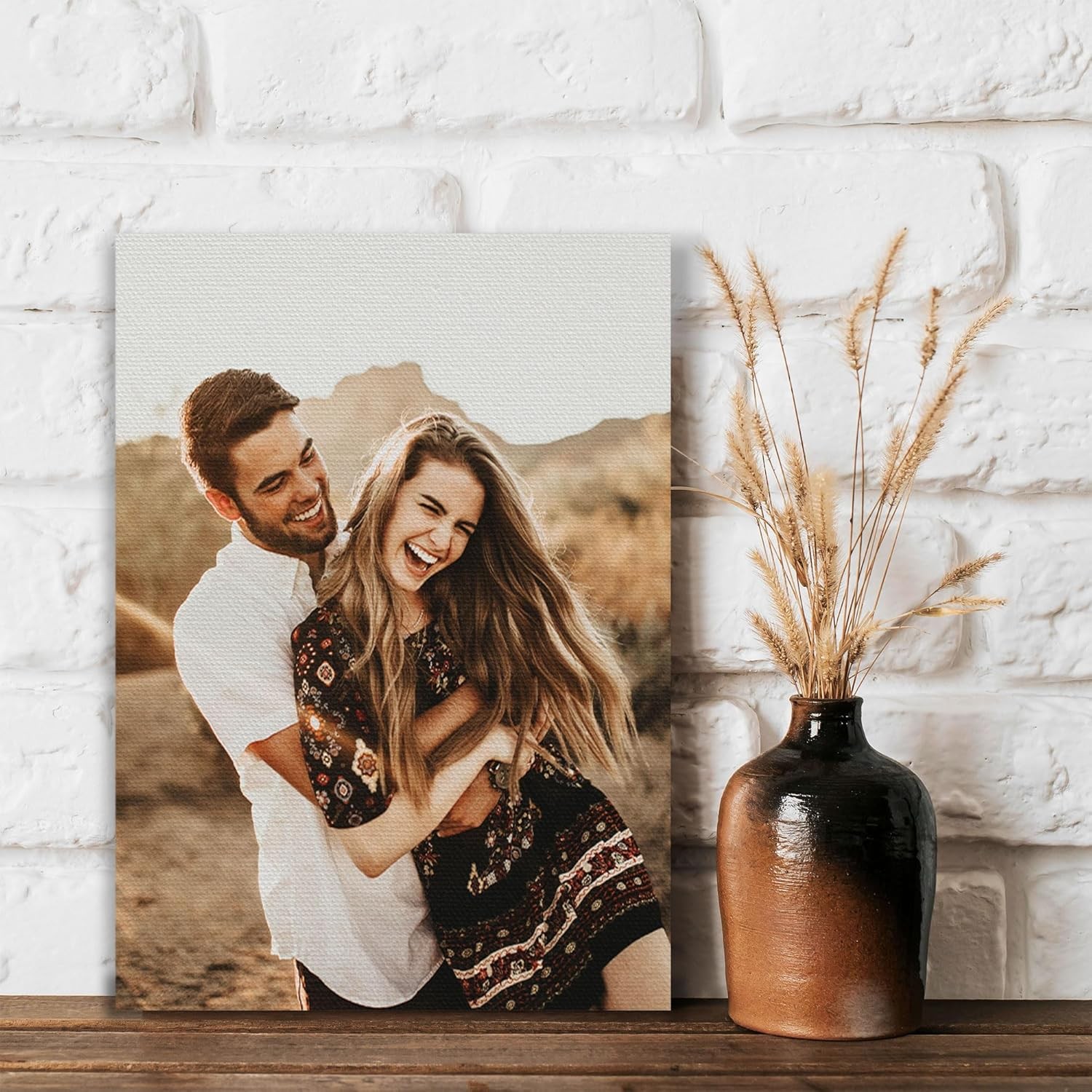 Custom Photo Canvas Personalized Wedding Portrait Couple Print for Bedroom gallery