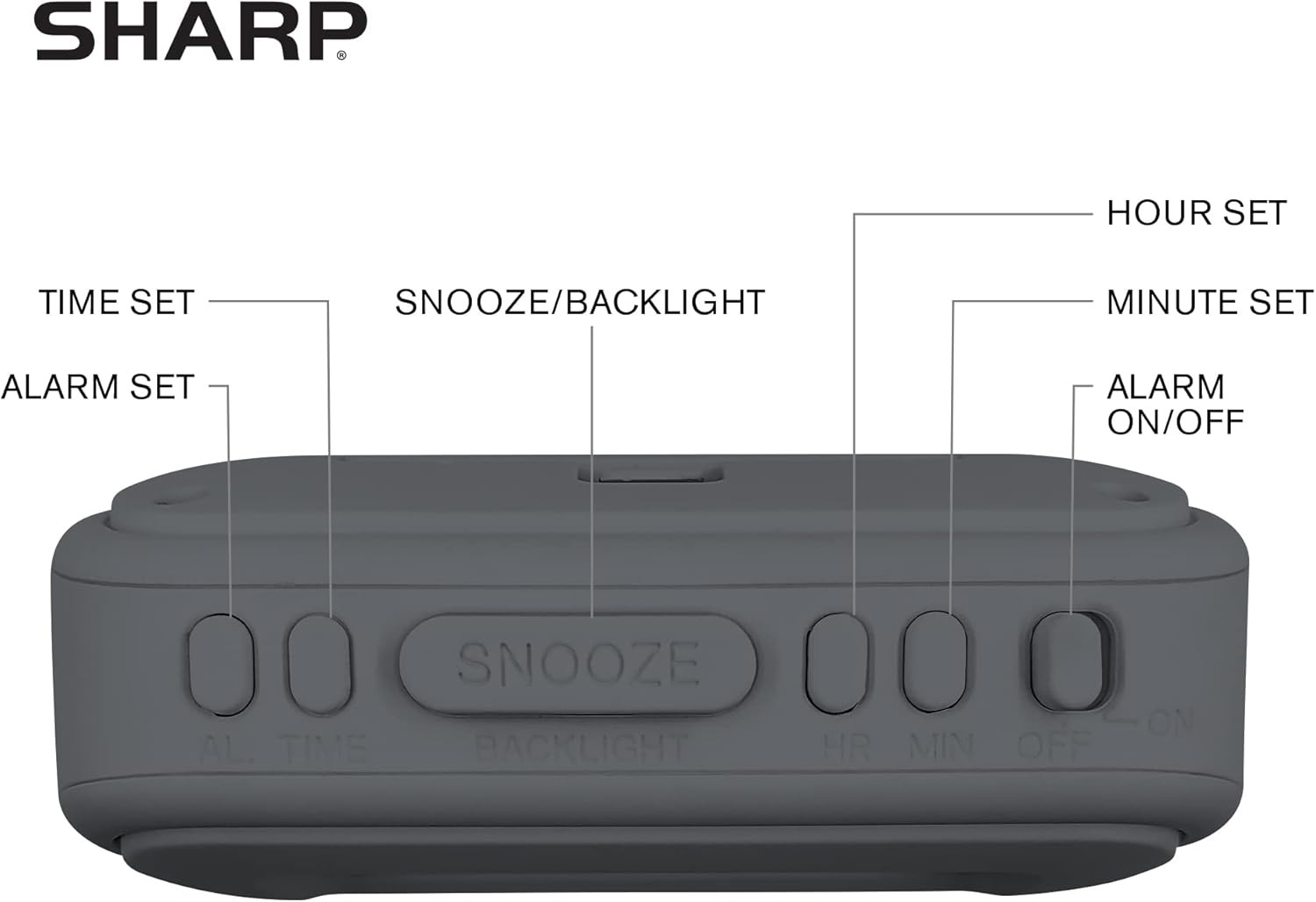 Digital Alarm Clock – Tactile Plastic Case with Soft Rubberized Finish gallery