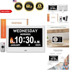Digital Clock Seniors Large Display Auto Dimming Reminders Alarms Calendar