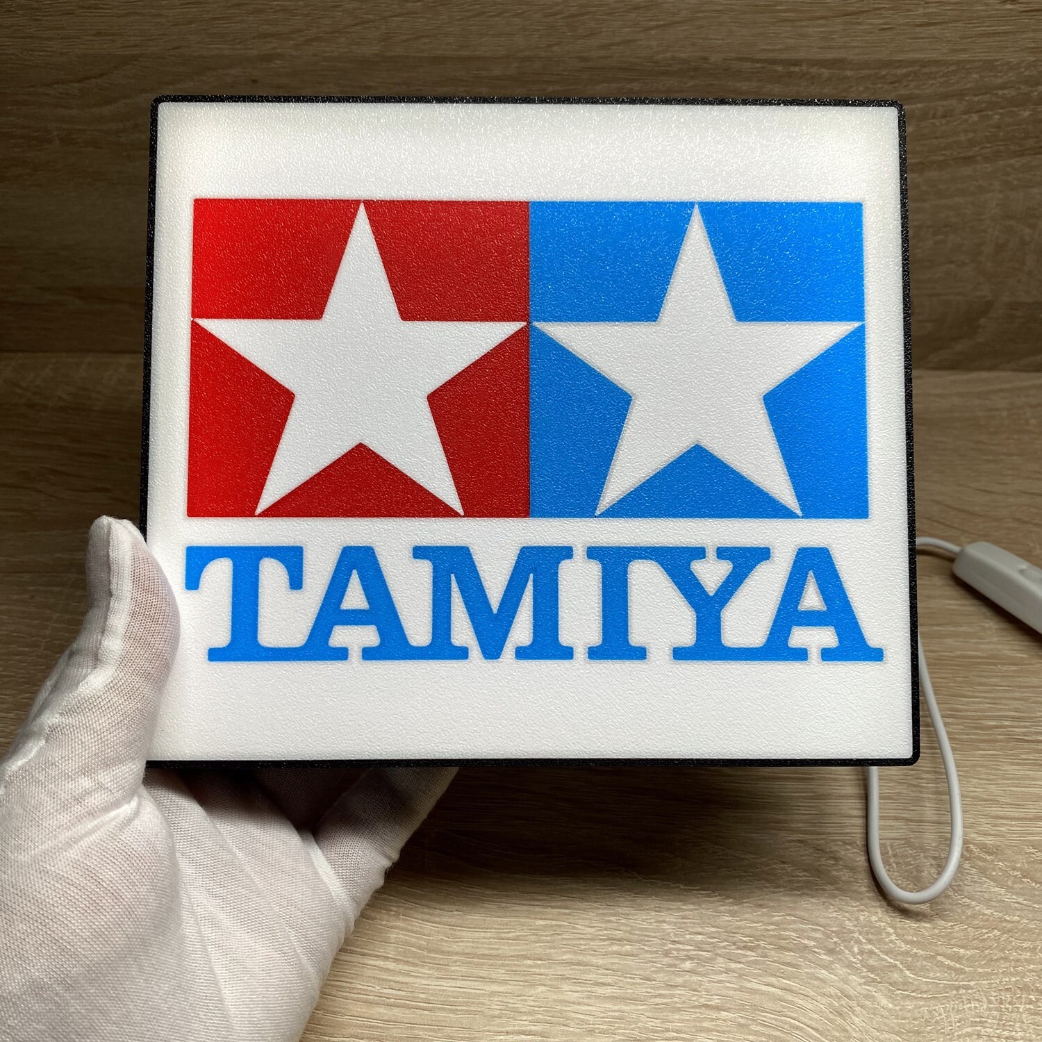 Tamiya Logo Light Box 3D Printed USB LED Lamp Neon Sign For RC Model Display 7in gallery