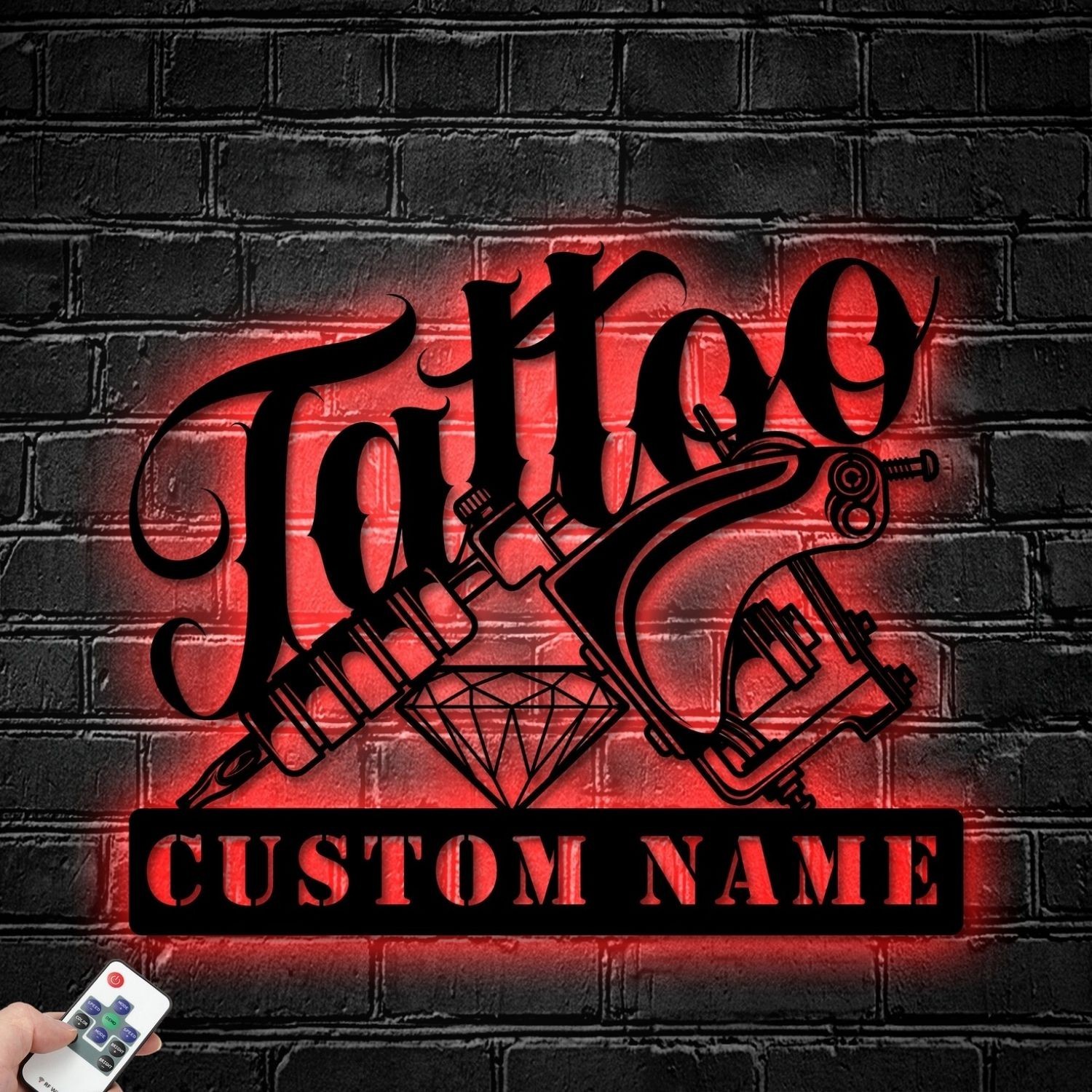 Personalized Tattoo Artist Metal Sign With LED, Custom Ink Studio Name Decor gallery