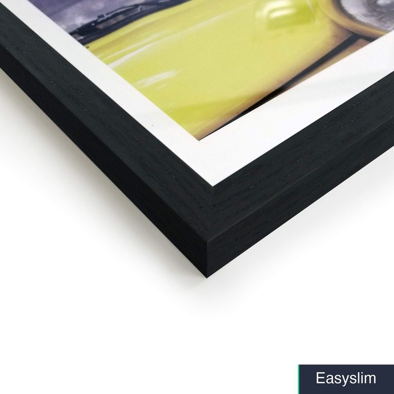 Picture Frame 12 x 16 Inch Black Solid Wood Modern with Mat gallery