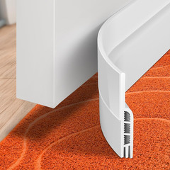 Premium Door Draft Stopper – Insulator & Noise Blocker, White Adhesive Strips
