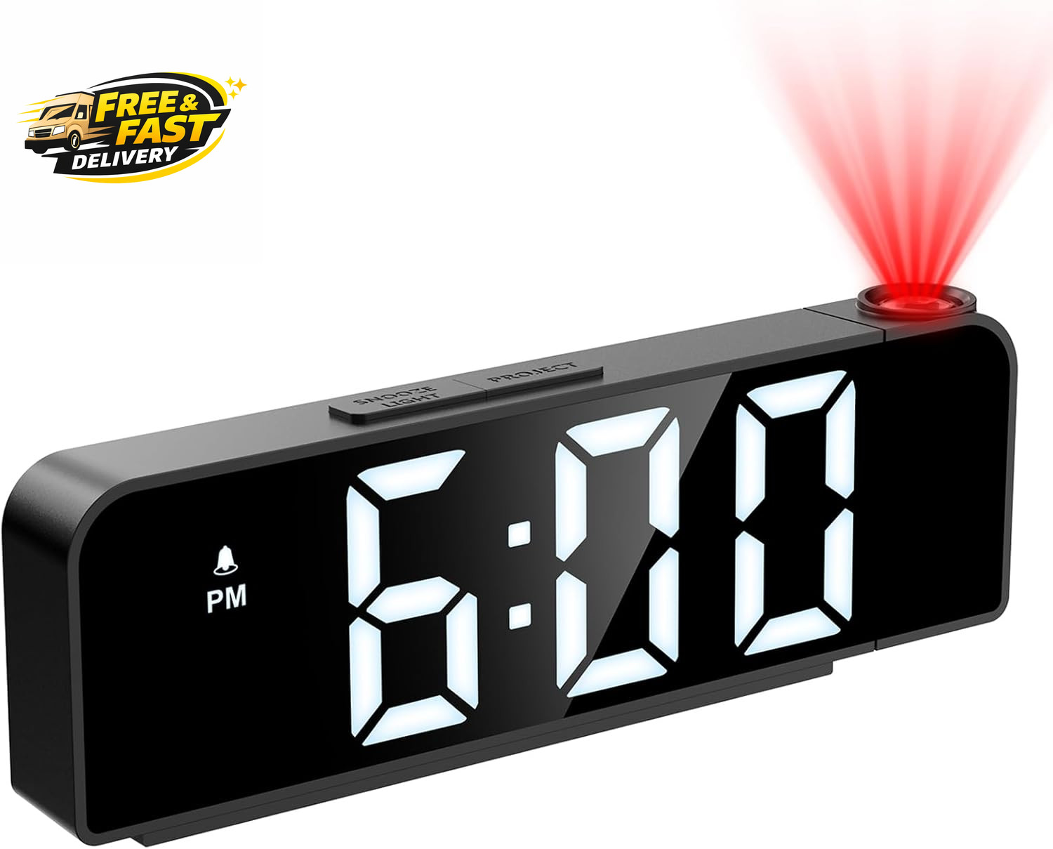 Projection Alarm Clock, Alarm Clocks with Projection on Ceiling with 7.9" Large gallery