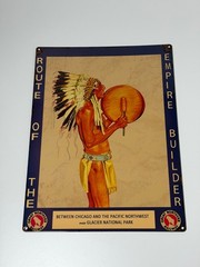 Route Of The Empire Builder native American Indian metal tin sign garage art