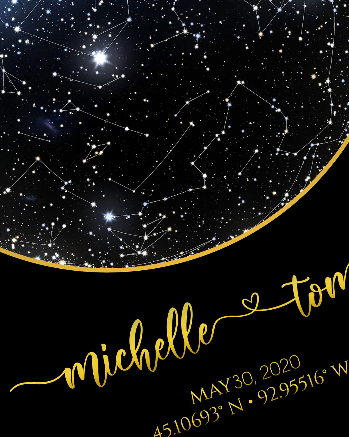 Personalized Star Map Print Custom By Date Chart Poster Gift for Anniversary st9 gallery
