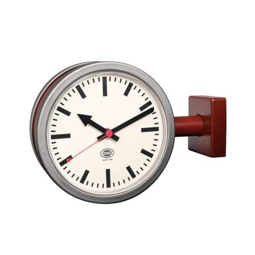 Dulton Double Face Clock 170D2 Matte Brick Raw Two Sided Wall Clock YR-0643MBC gallery
