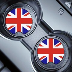 4 Pcs BRITAIN Car Cup Holder Coaster Soft & Washable Non-Slip Neoprene Rubber