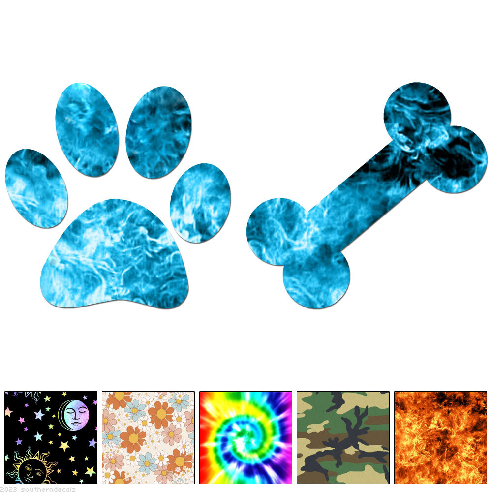 Dog Paw Bone - Decal Sticker - Multiple Patterns & Sizes - ebn6588 gallery